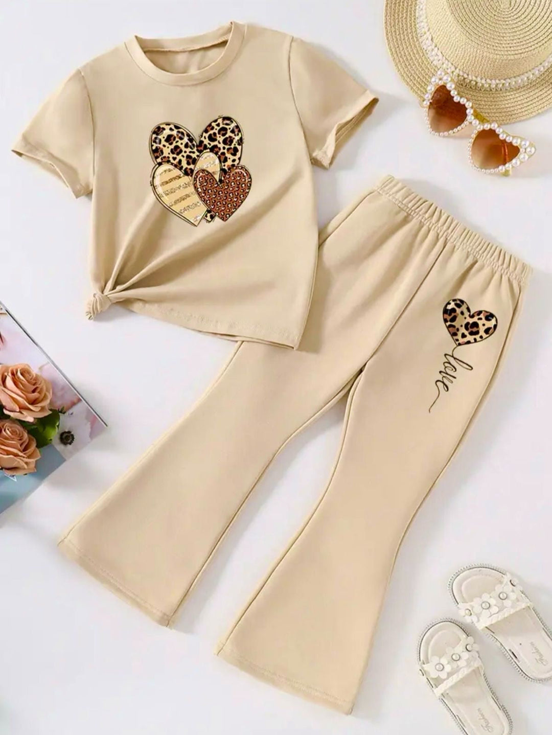 CAMOU HEART WIDE LEG SUMMER SET