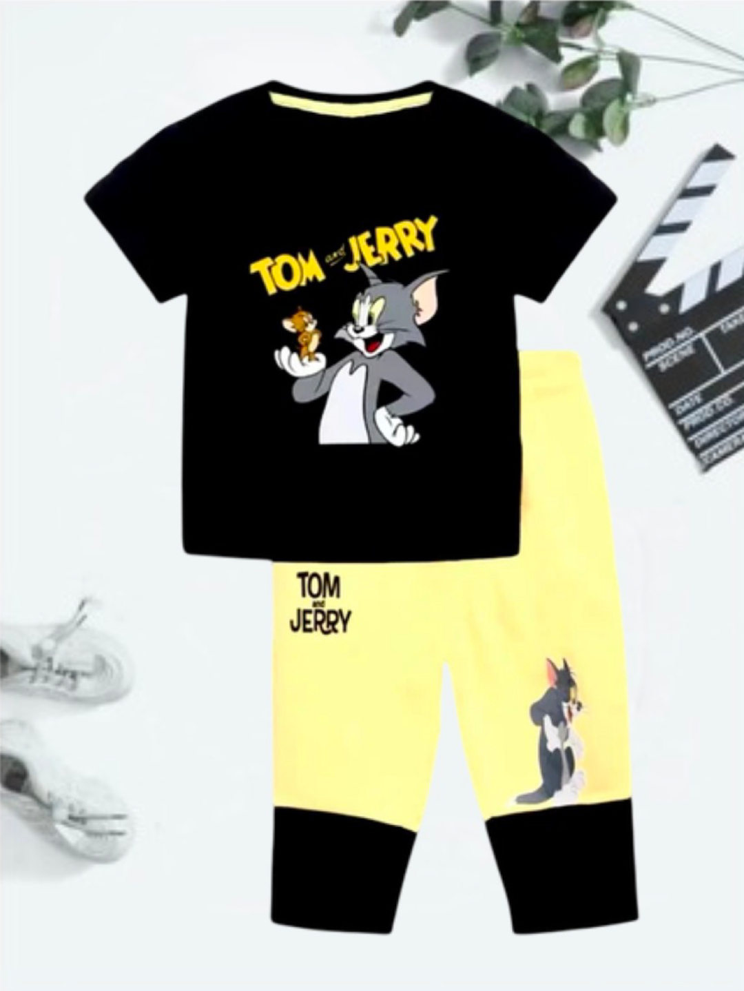 BLACK TOM & JERRY TROUSER SET