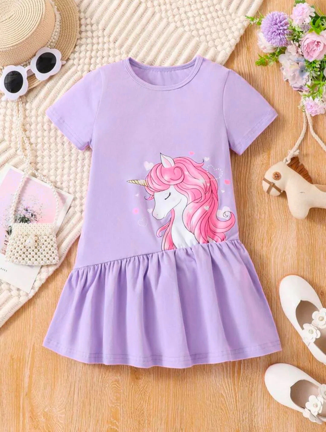 PURPLE UNICORN SUMMER FROCK