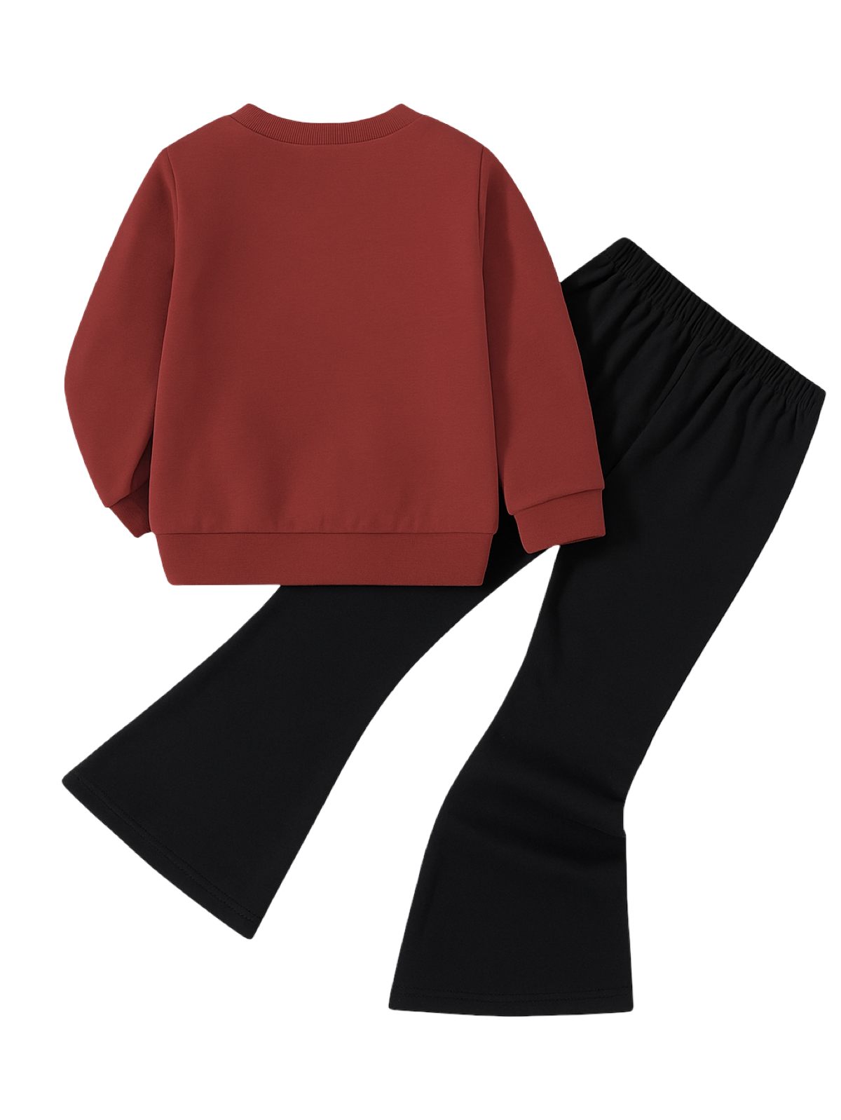MAROON LOVE YOU BUTTERFLY WIDE LEG FLEECE PAIR