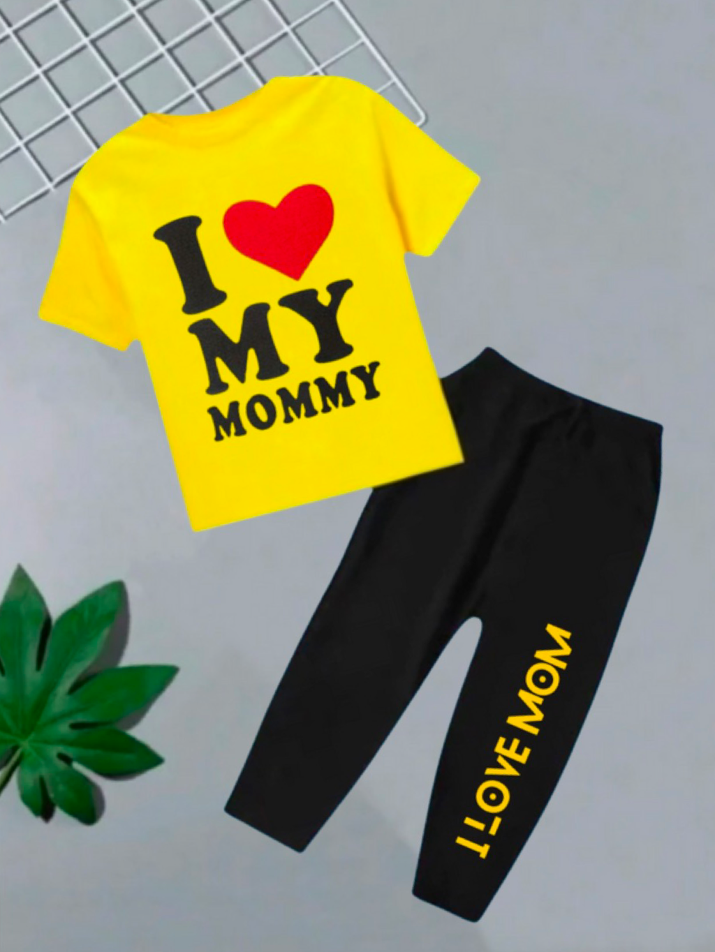 I LOVE MOMMY YELLOW TROUSER SET