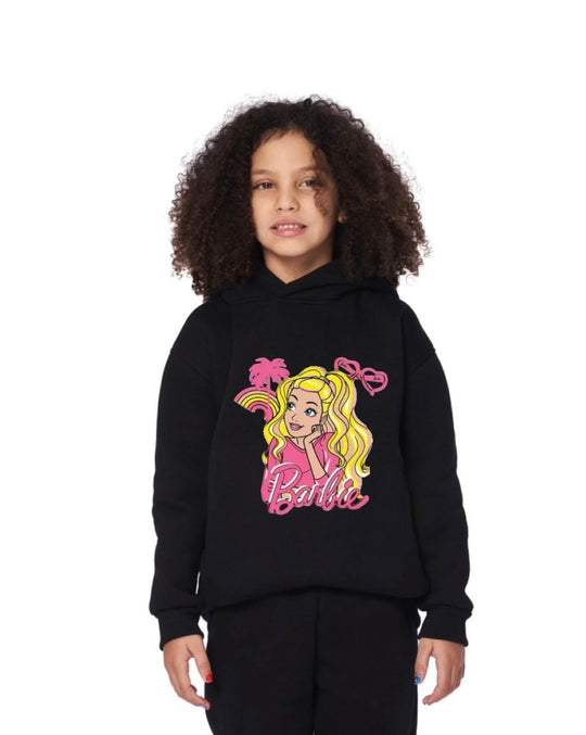 BLACK BARBIE FLEECE HOODIE