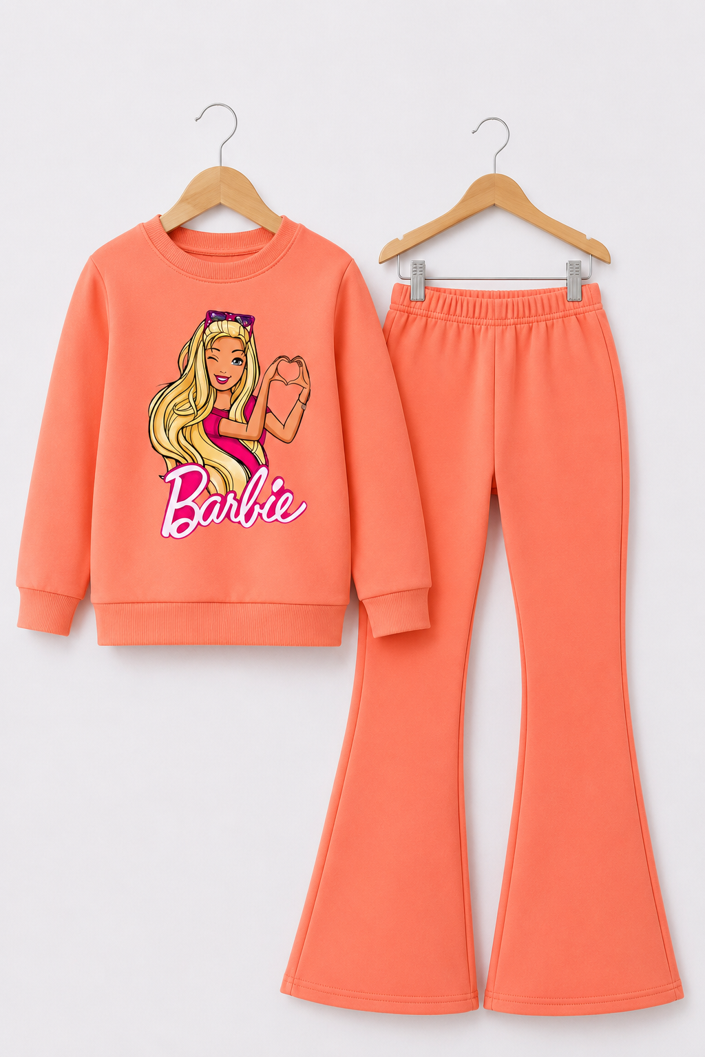 ORANGE BARBIE WIDE LEG FLEECE PAIR