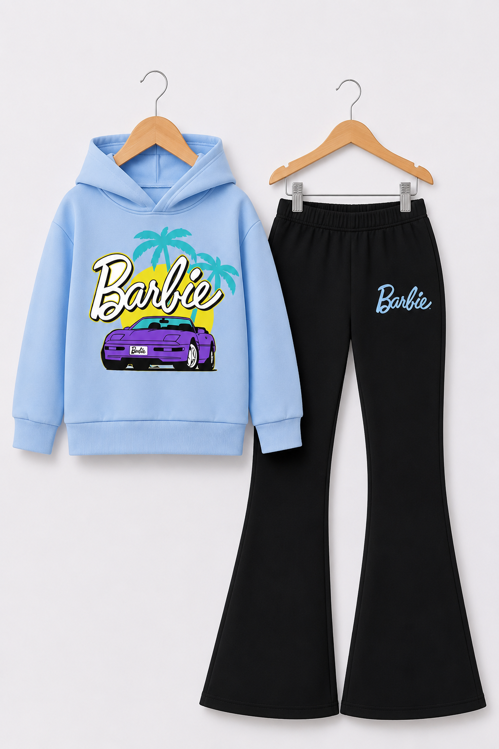 SKY BARBIE WIDE LEG FLEECE PAIR