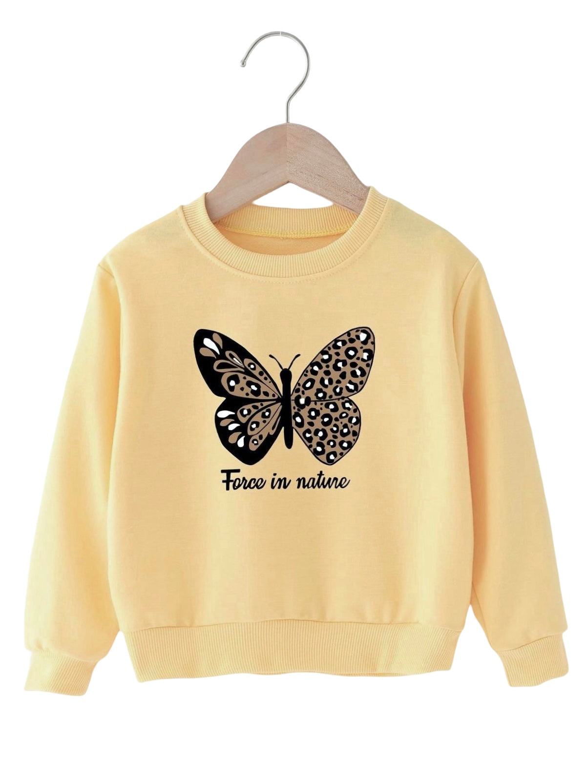 CREAM BUTTERFLY FLEECE SWEATSHIRT