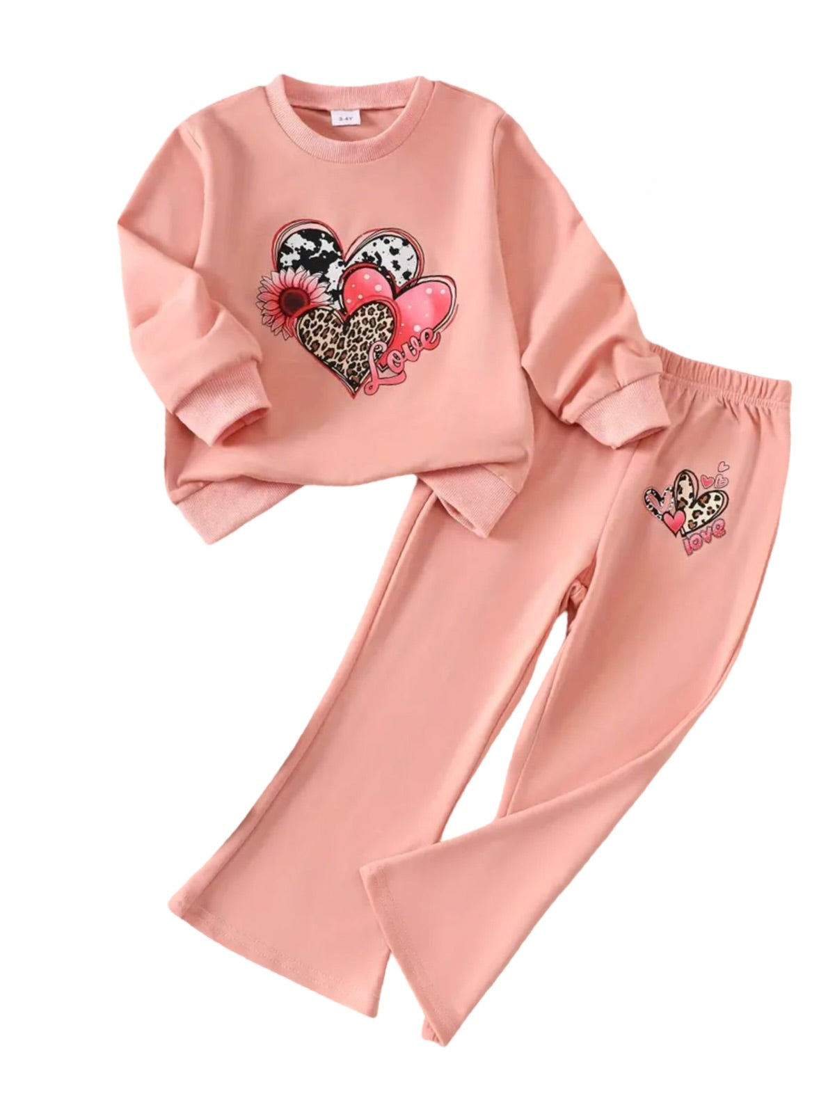 PEACH LOVE WIDE LEG FLEECE PAIR