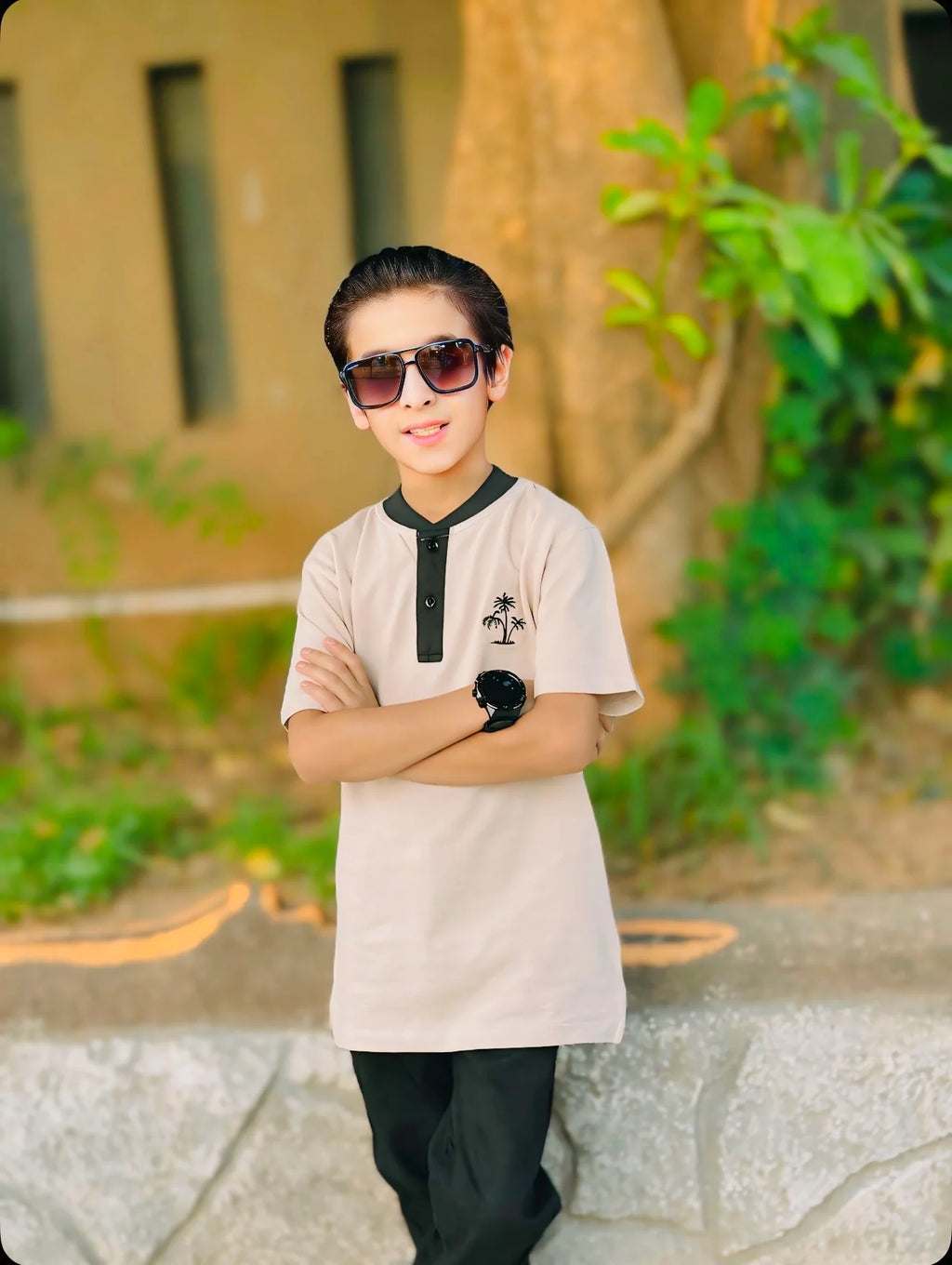 BEIGE BOYS POLO