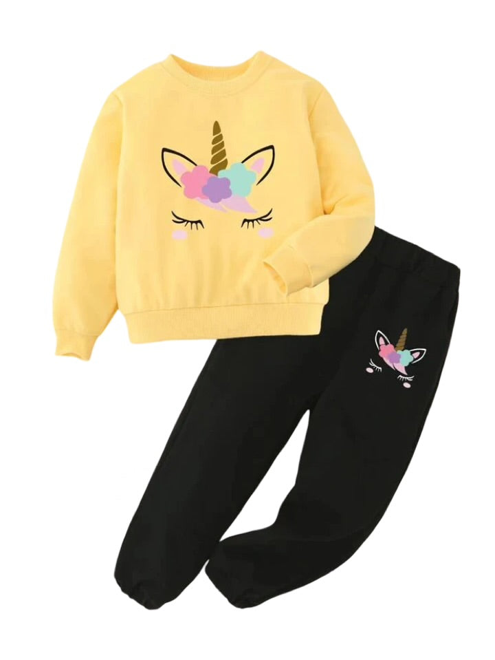 YELLOW UNICORN FLEECE PAIR