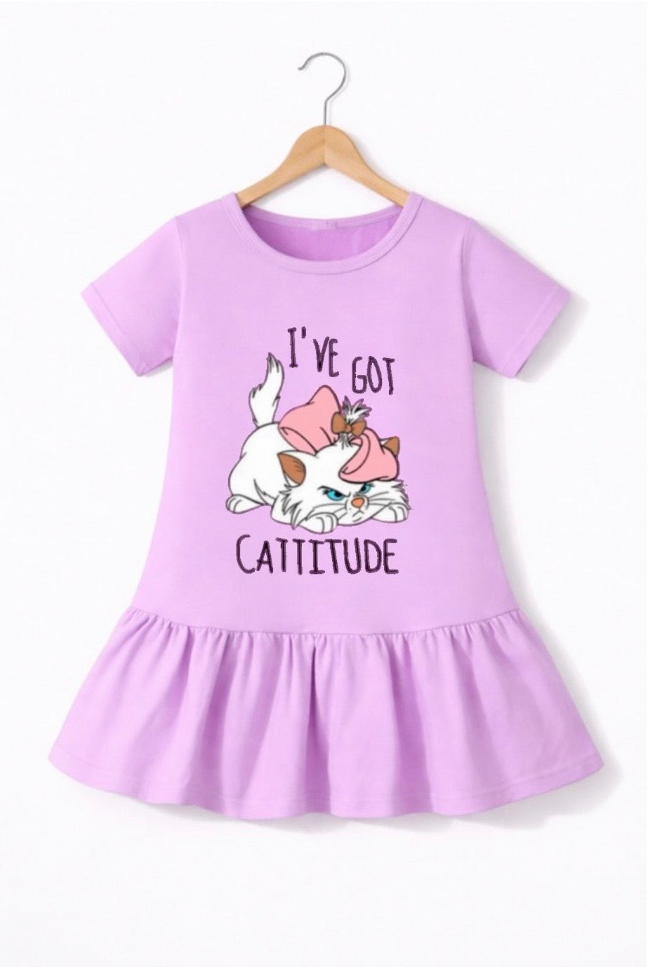PURPLE I’VE GOT CATTITUDE SUMMER FROCK