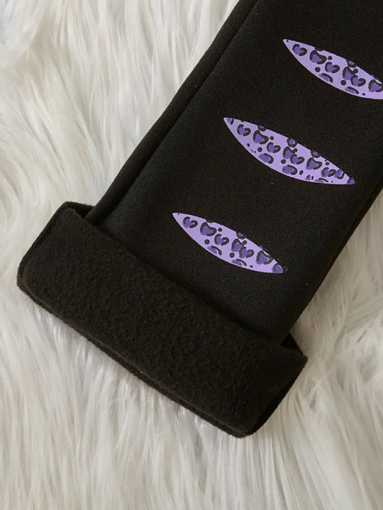 PURPLE GIRL WIDE LEG FLEECE PAIR