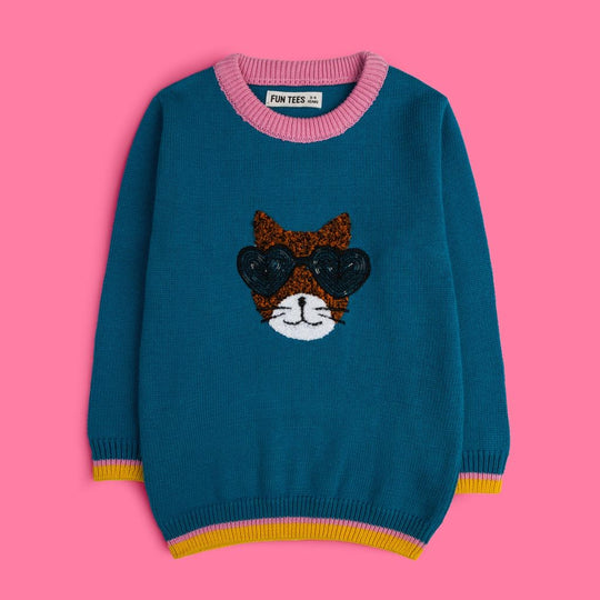 CAT EMBROIDERY SWEATER