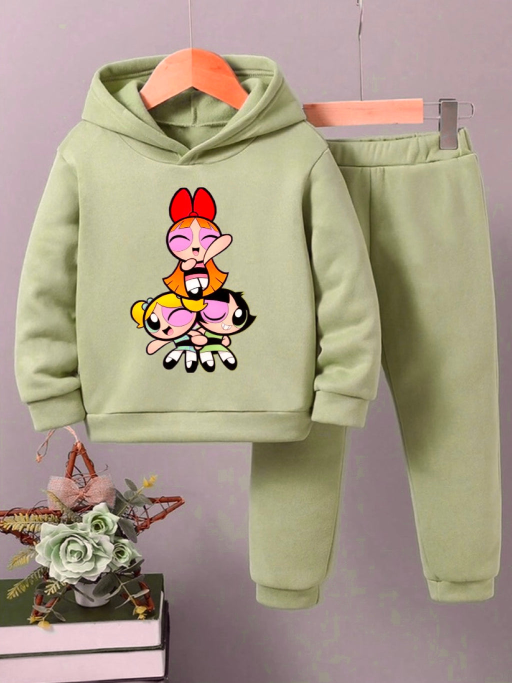 OLIVE POWER GIRLS FLEECE PAIR