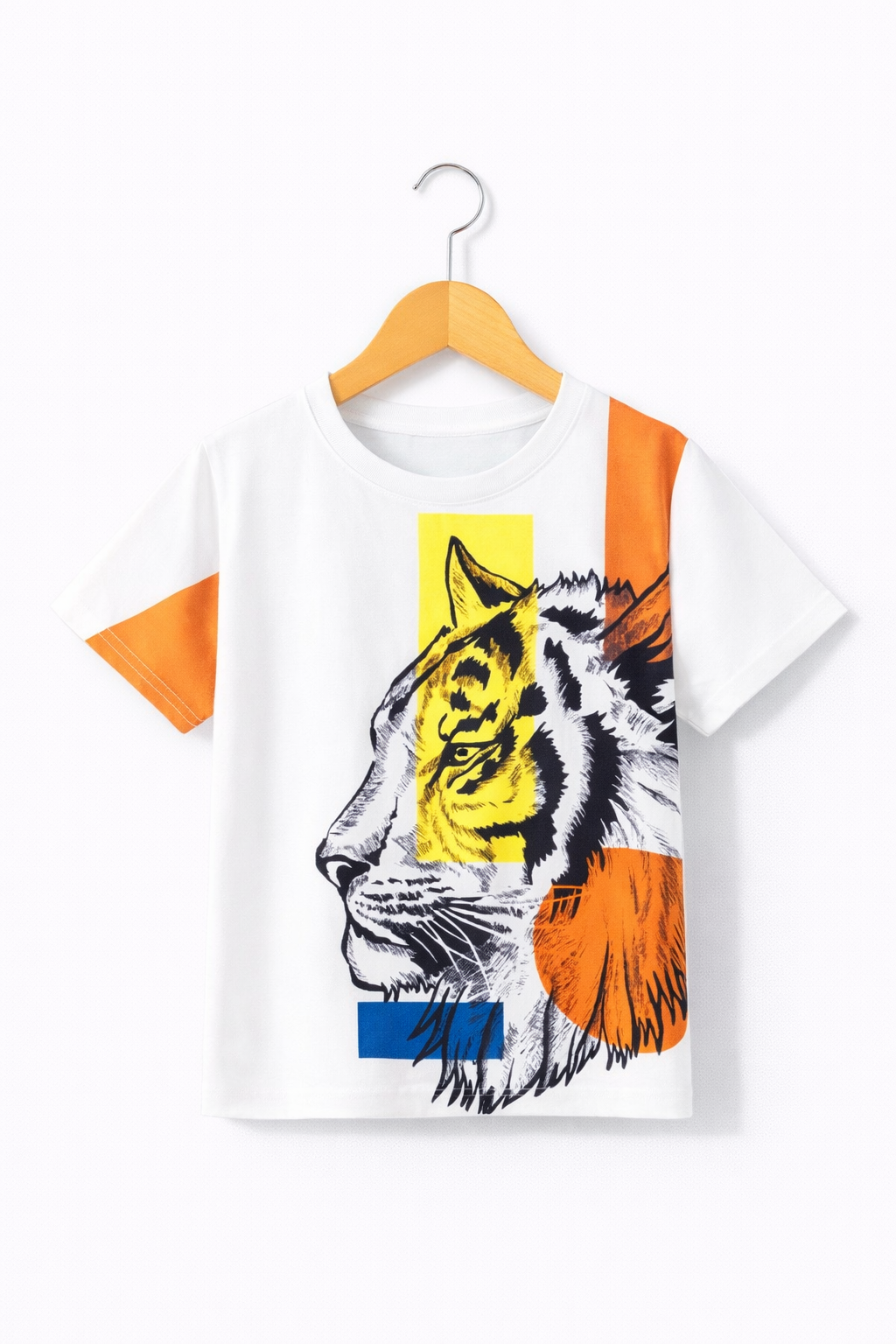 WHITE COLORFUL LION TEE