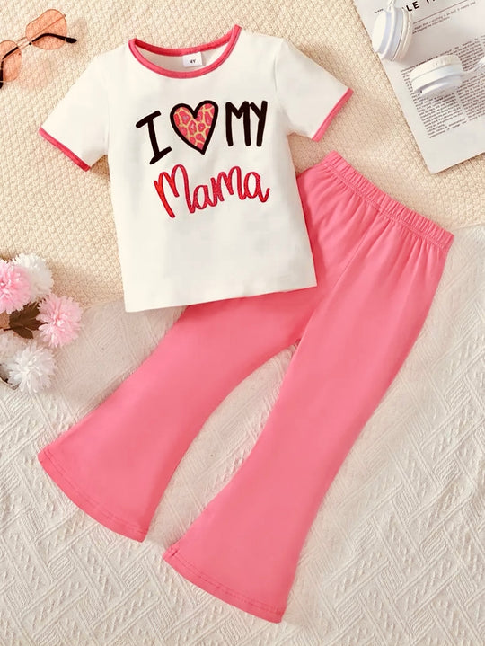 I LOVE MAMA WIDE LEG SUMMER SET