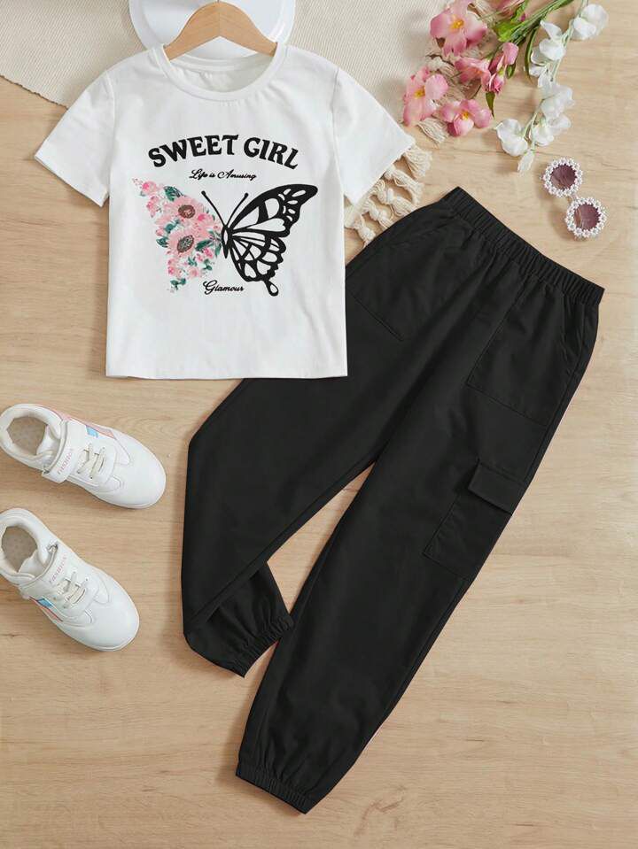 BLACK SWEET GIRL TROUSER SET