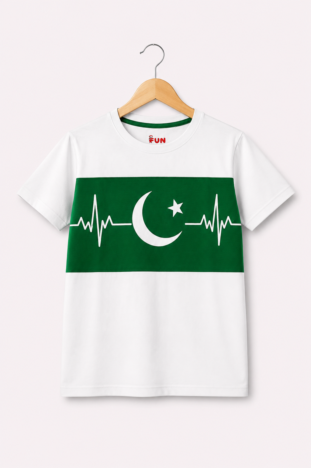 WHITE PAKISTAN HEART BEAT TEE