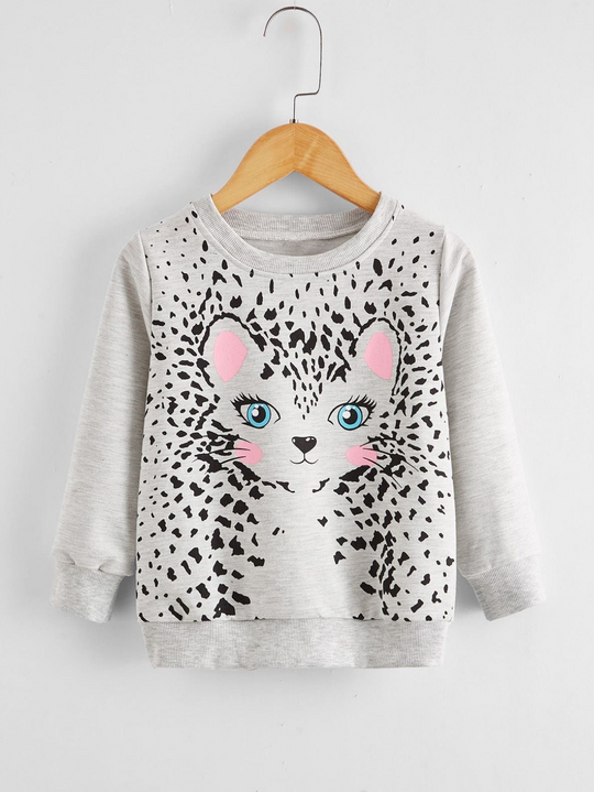 GREY CAT SWEATSHIRT