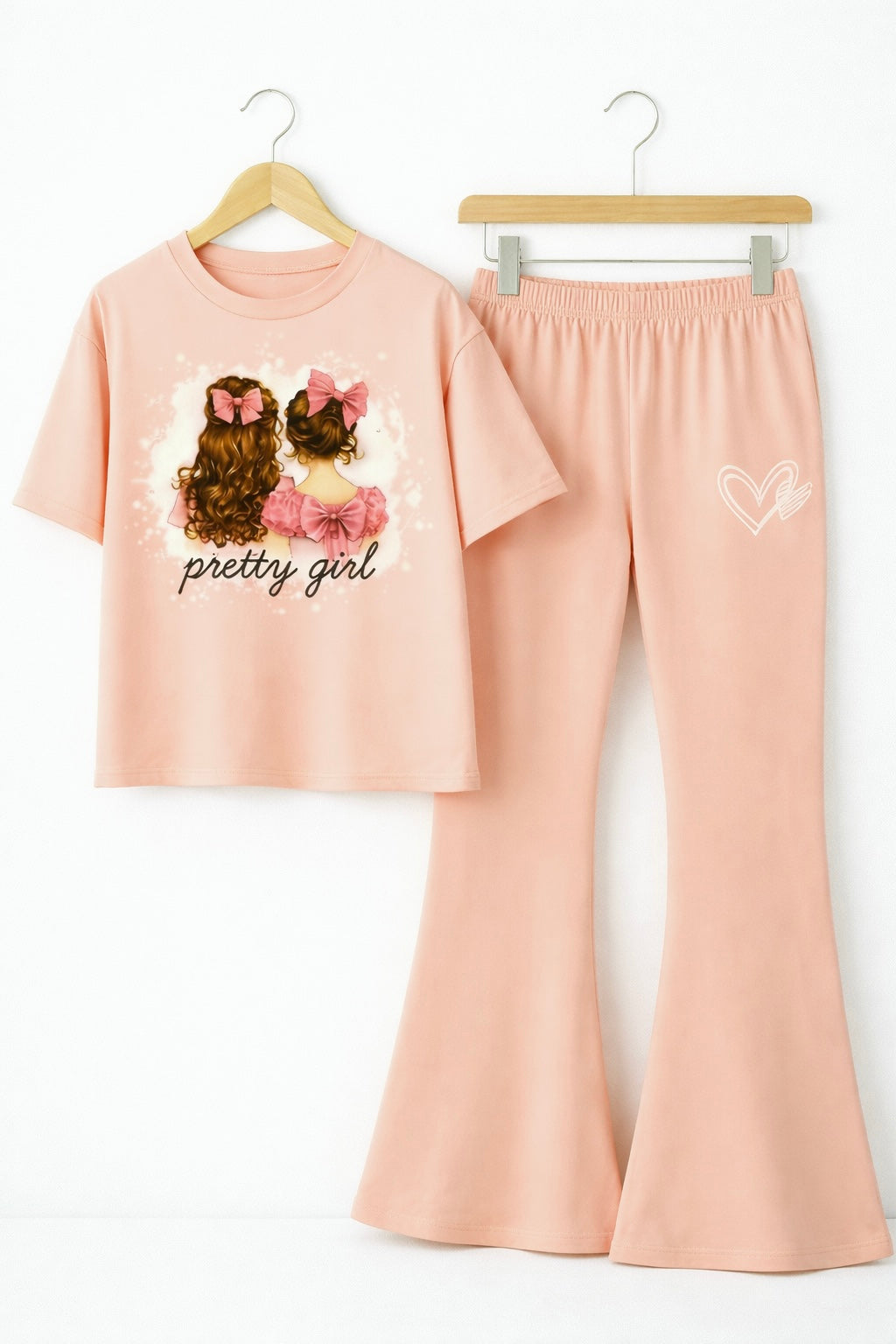 PEACH PRETTY GIRL SUMMER SET