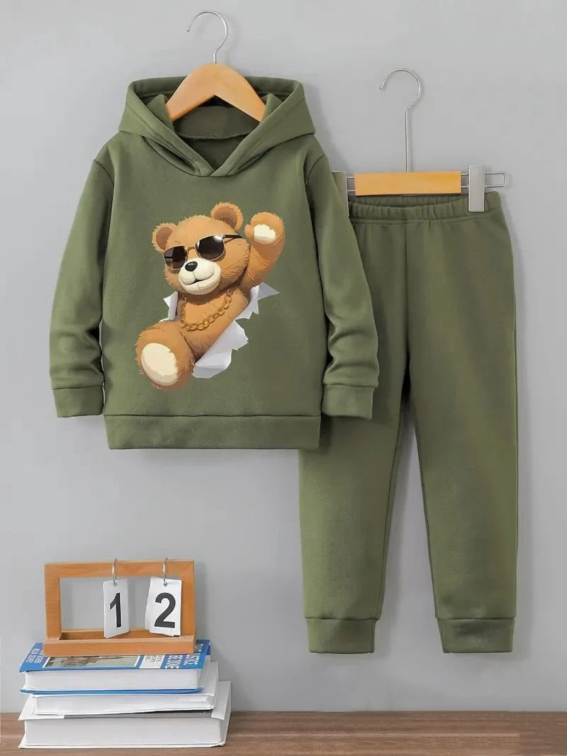 OLIVE TEDDY FLEECE PAIR