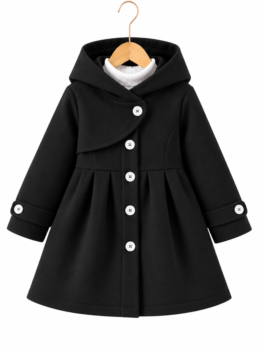 BLACK BLOOM FLEECE COAT