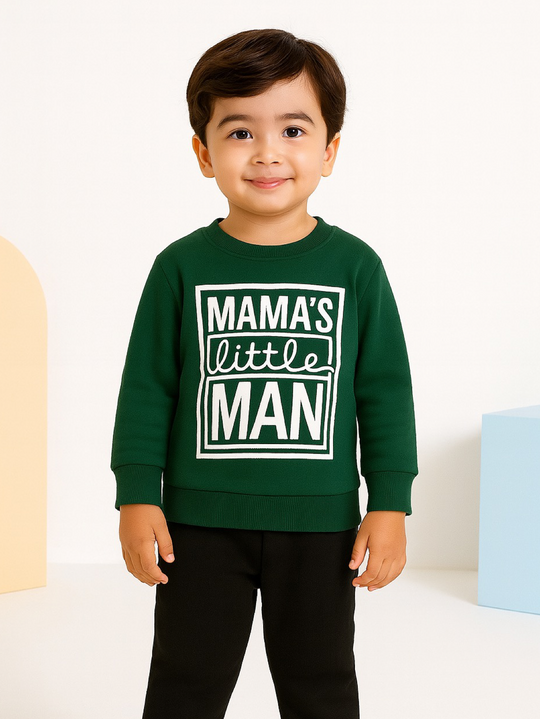 GREEN MAMA’S LITTLE MAN FLEECE SWEATSHIRT