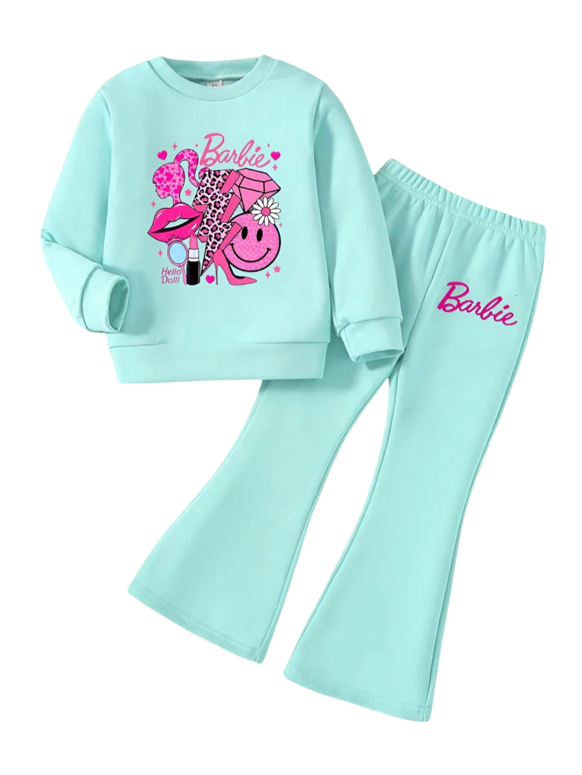 MINT BARBIE WIDE LEG FLEECE PAIR