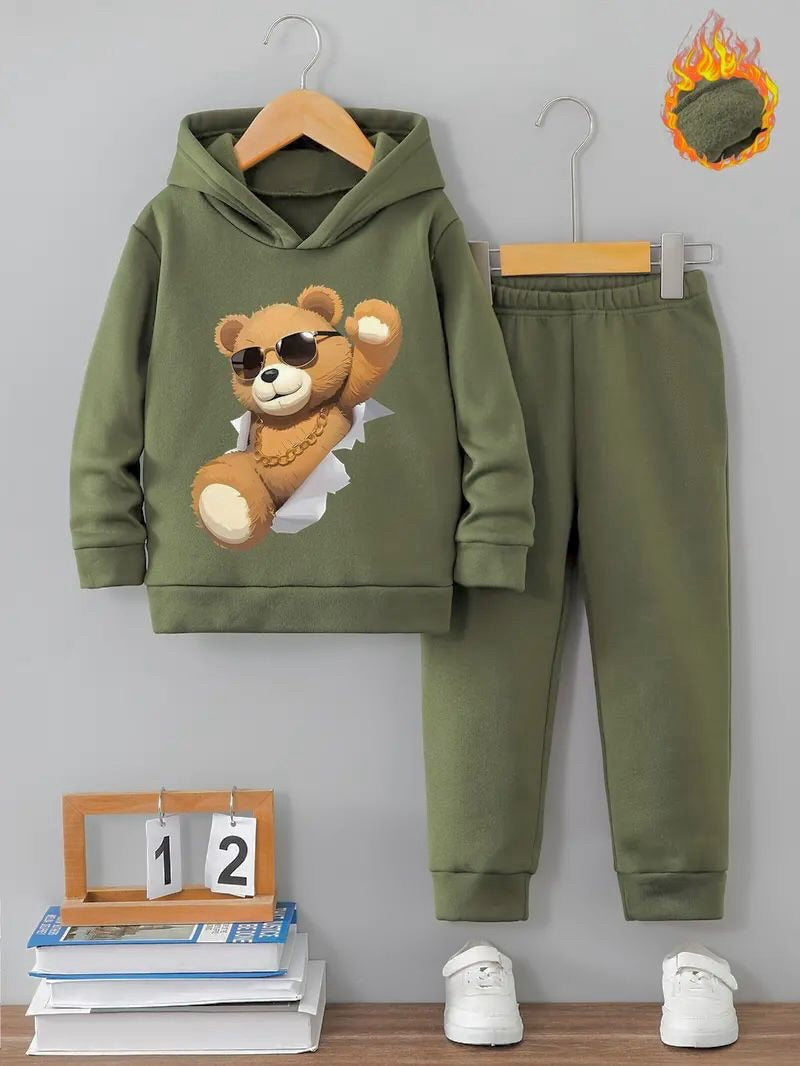 OLIVE TEDDY FLEECE PAIR