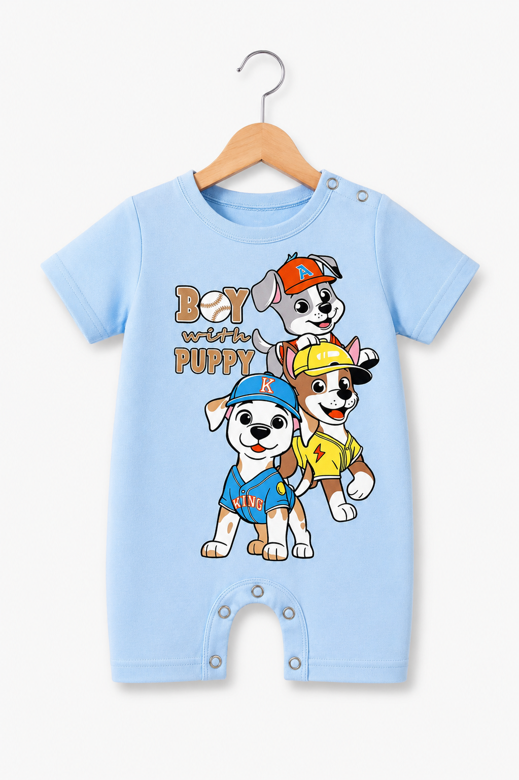 BOY WITH PUPPY ROMPER