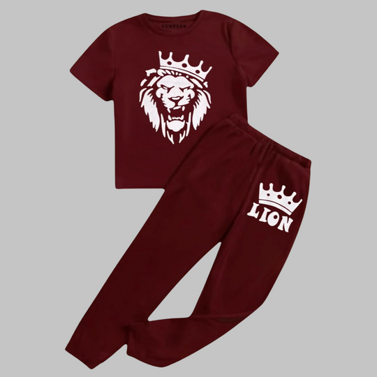 MAROON LION KING TROUSER SET