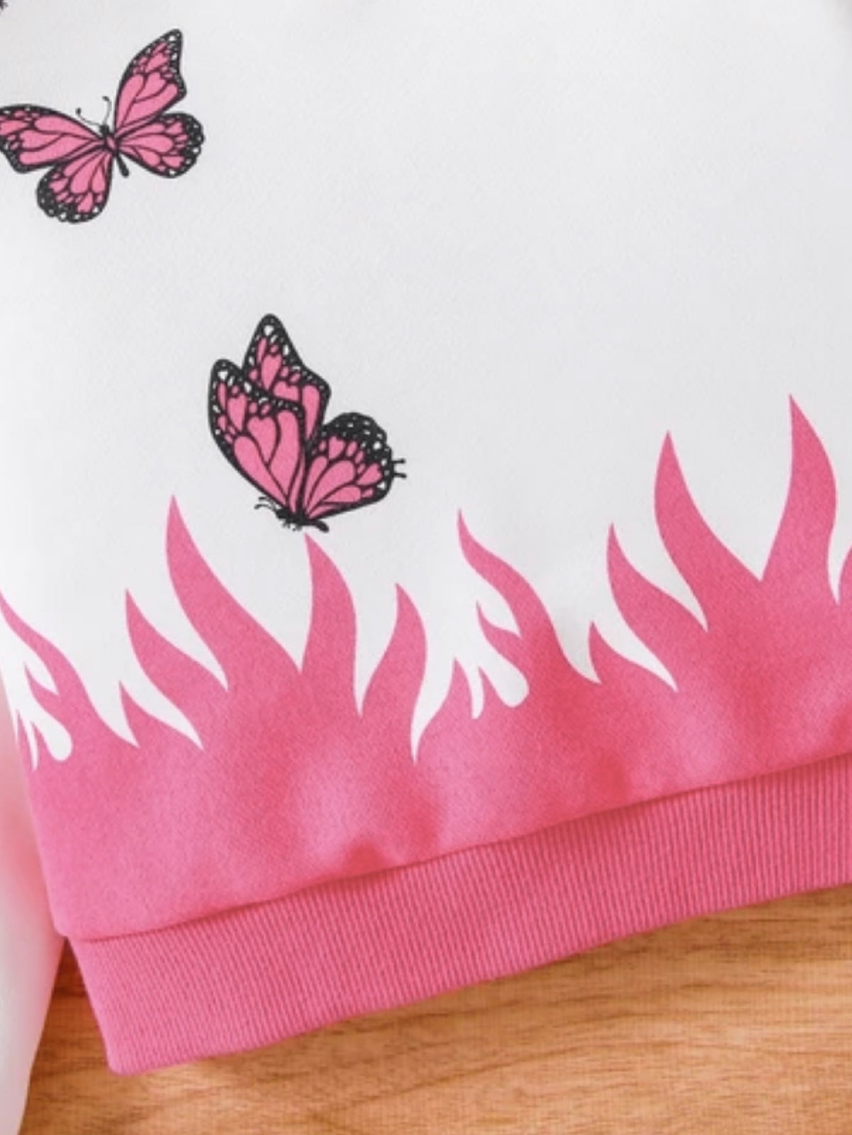 WHITE BLACK BUTTERFLY FLEECE PAIR