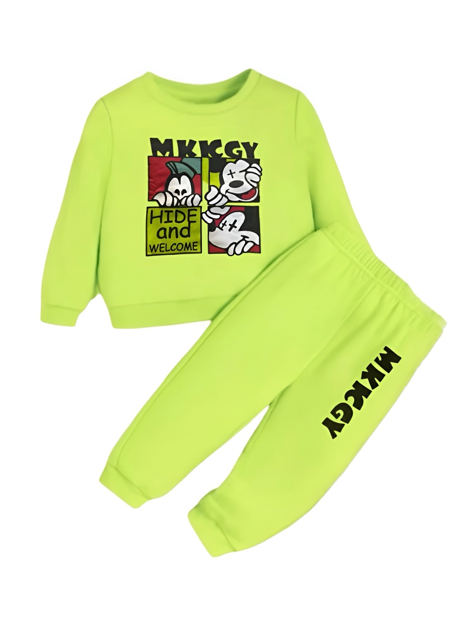 GREEN MICKEY FLEECE PAIR
