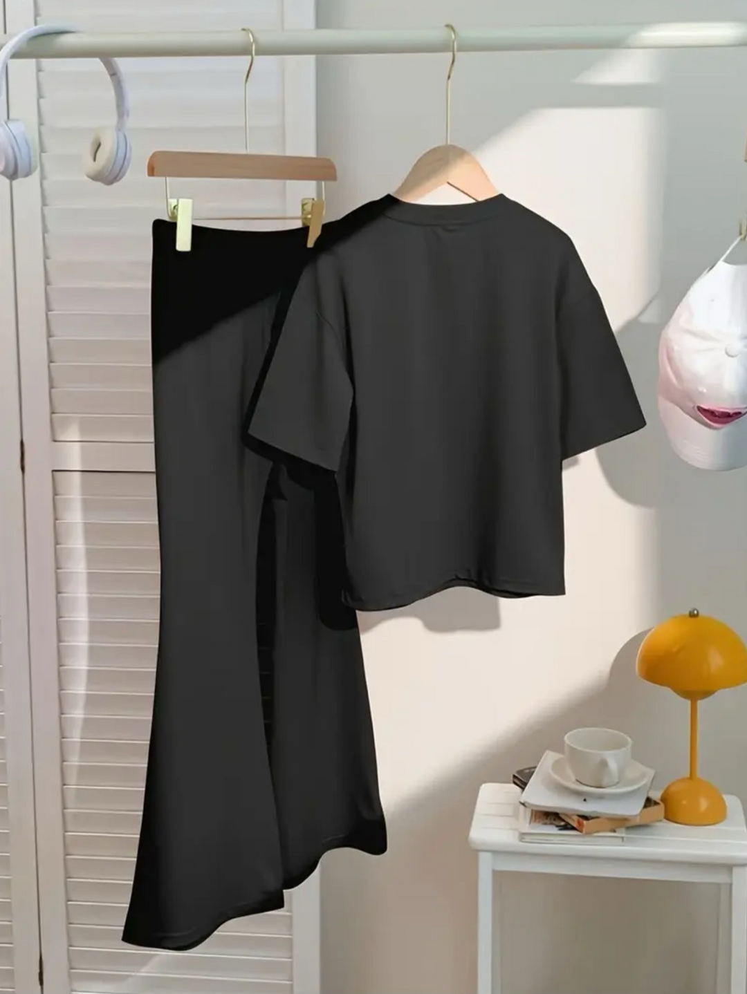 BLACK DOLL WIDE LEG SUMMER SET