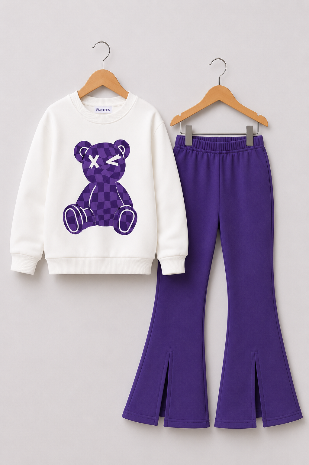 PURPLE TEDDY WIDE LEG FLEECE PAIR