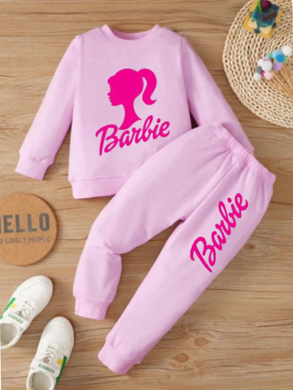 PINK BARBIE FLEECE PAIR