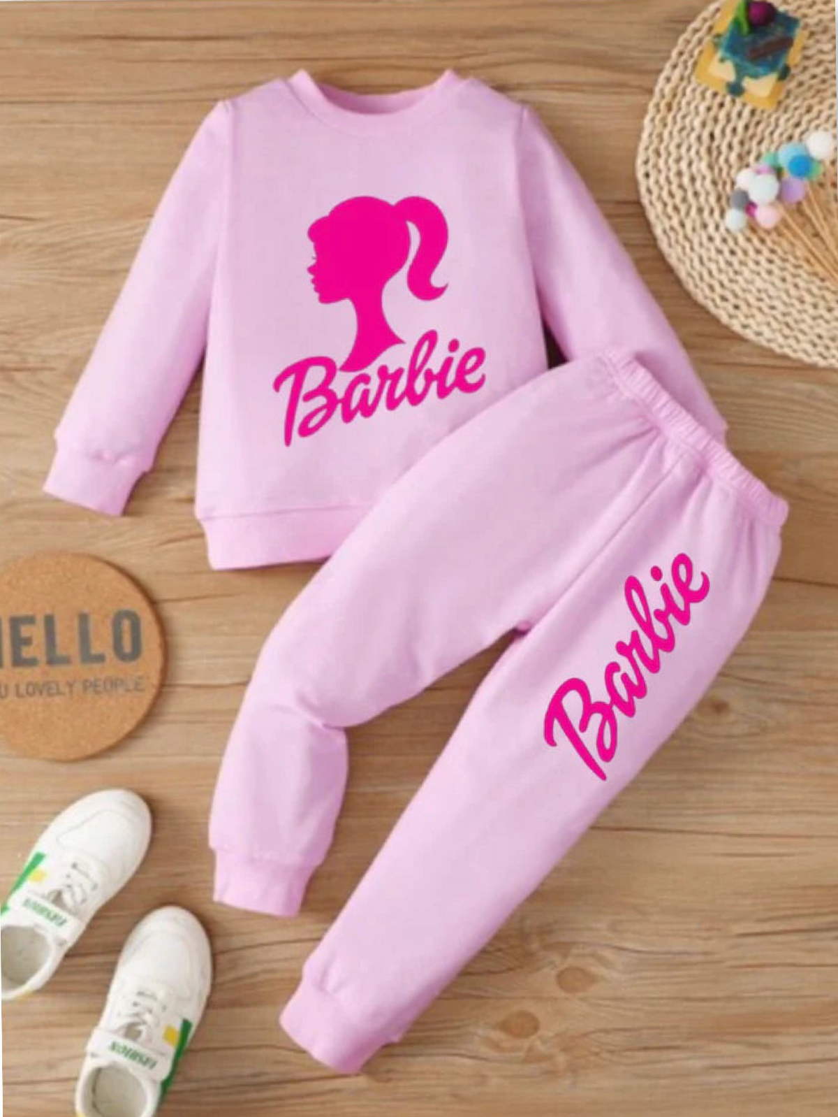 PINK BARBIE FLEECE PAIR