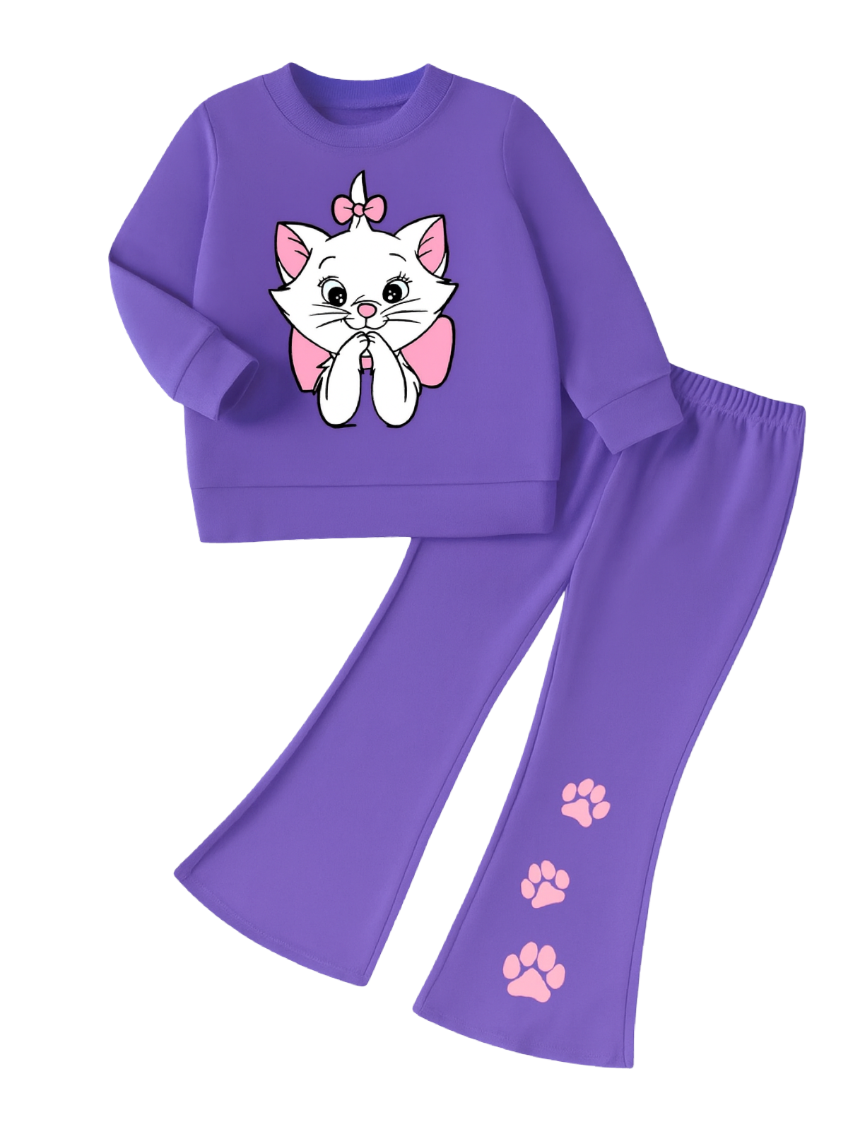 PURPLE CAT WIDE LEG FLEECE PAIR