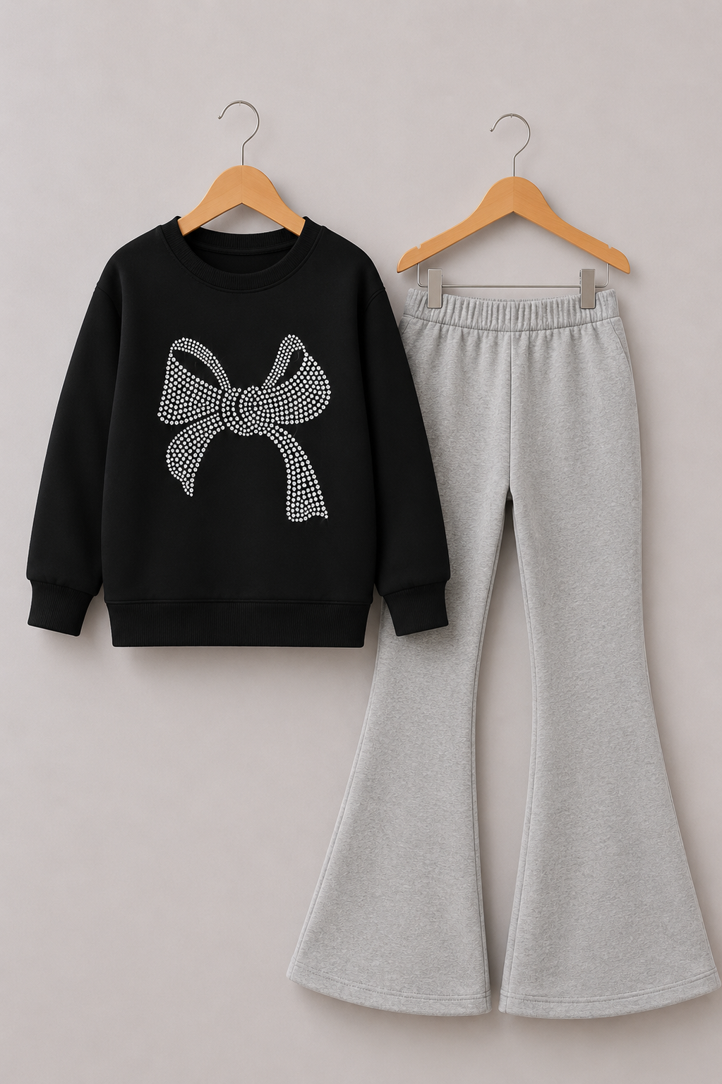 BOW WIDE LEG FLEECE PAIR