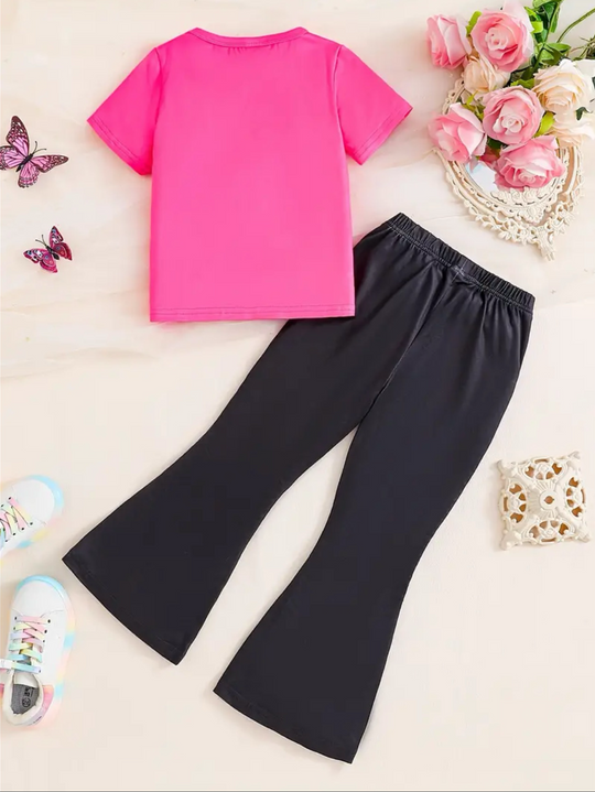 PINK BUTTERFLY WIDE LEG SUMMER SET