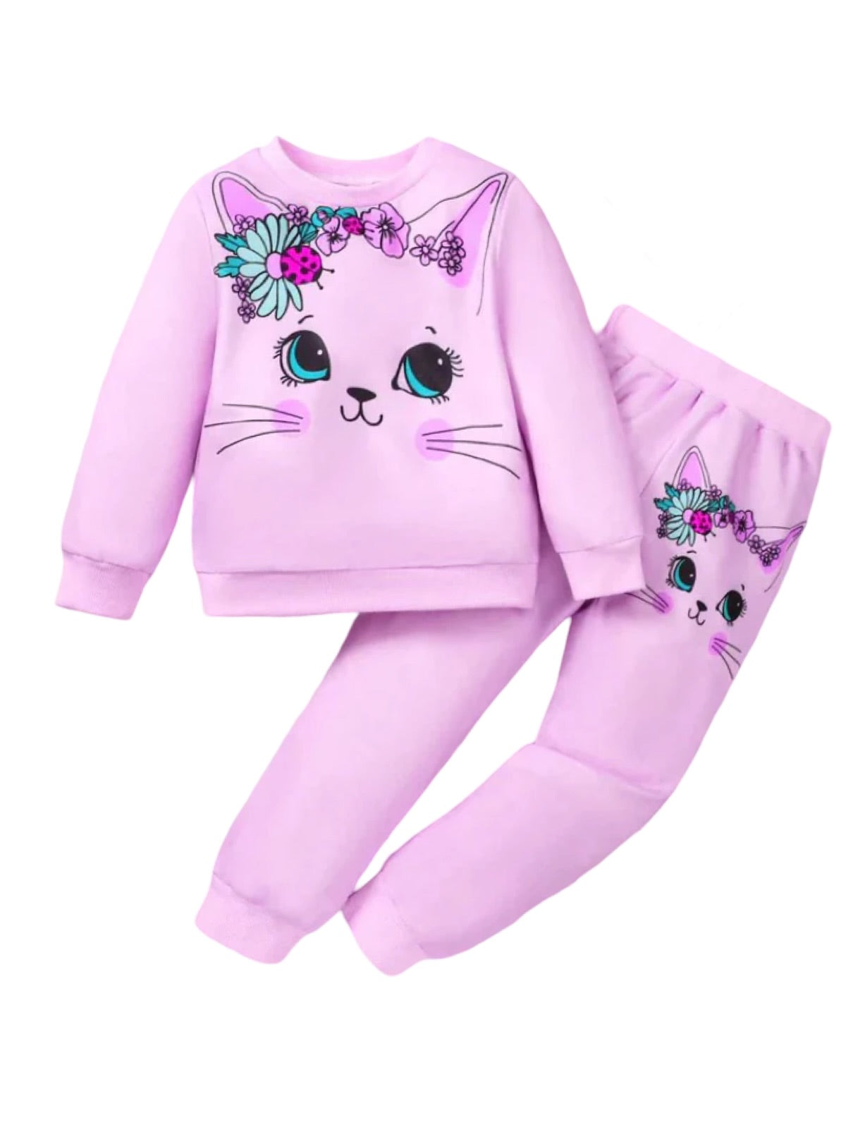 FLORAL CAT FLEECE PAIR