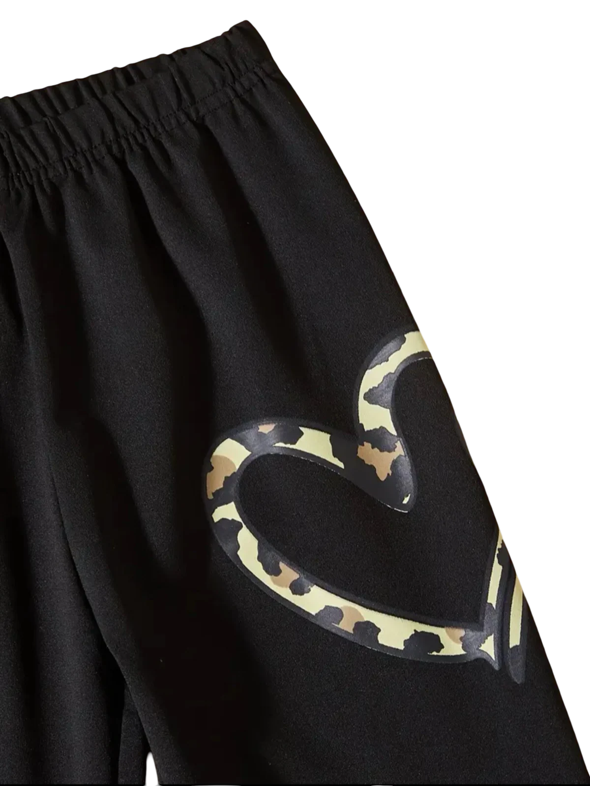 CAMOU HEART WIDE LEG FLEECE PAIR