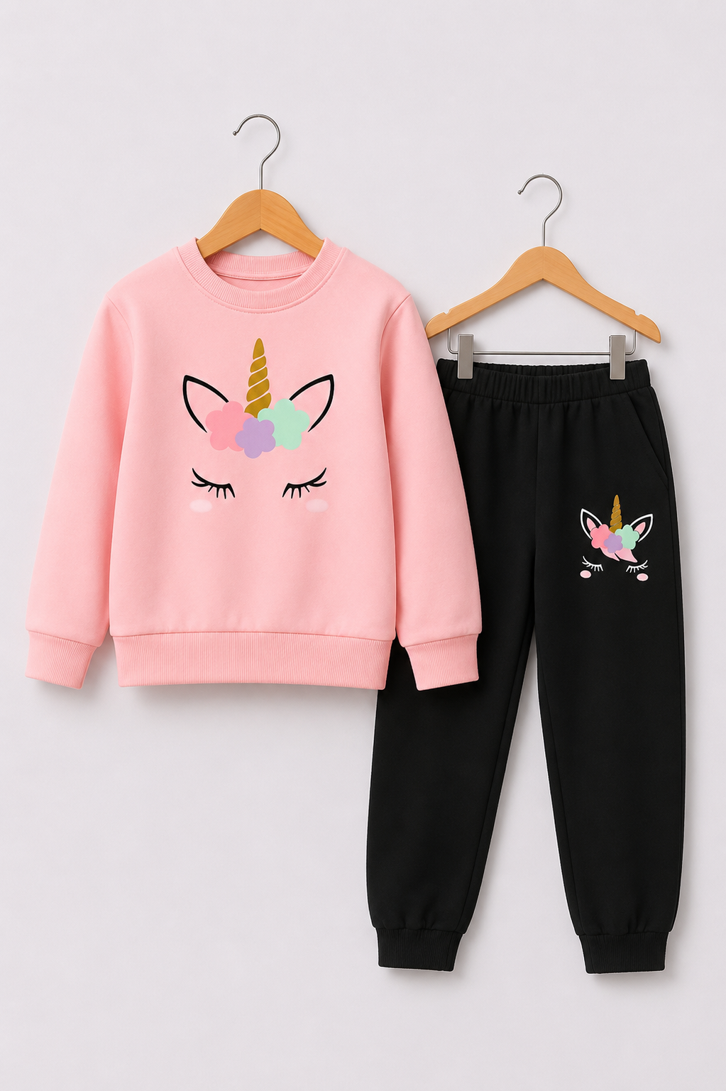 PEACH UNICORN FLEECE PAIR