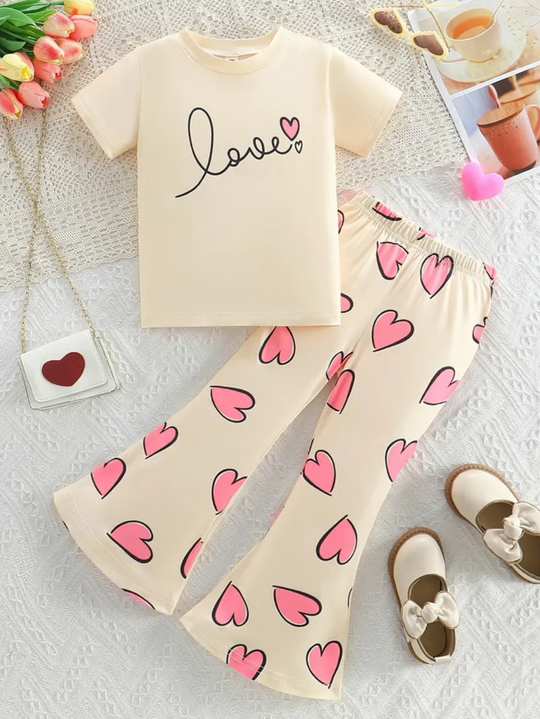 CREAM LOVE WIDE LEG SUMMER SET