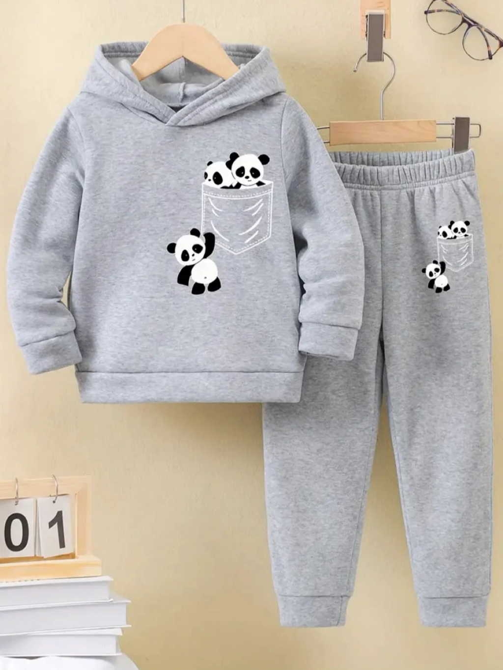 GREY PANDA FLEECE PAIR