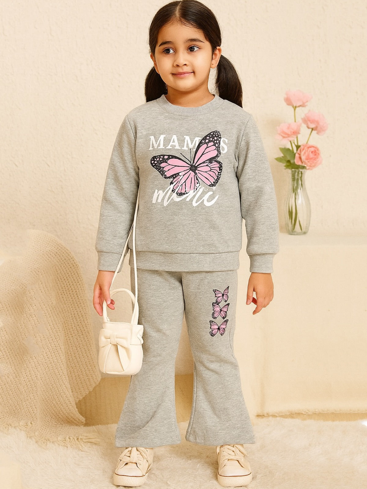 GREY MAMA’S MINI WIDE LEG FLEECE PAIR