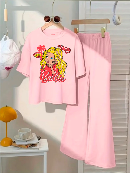 PINK BARBIE WIDE LEG SUMMER SET