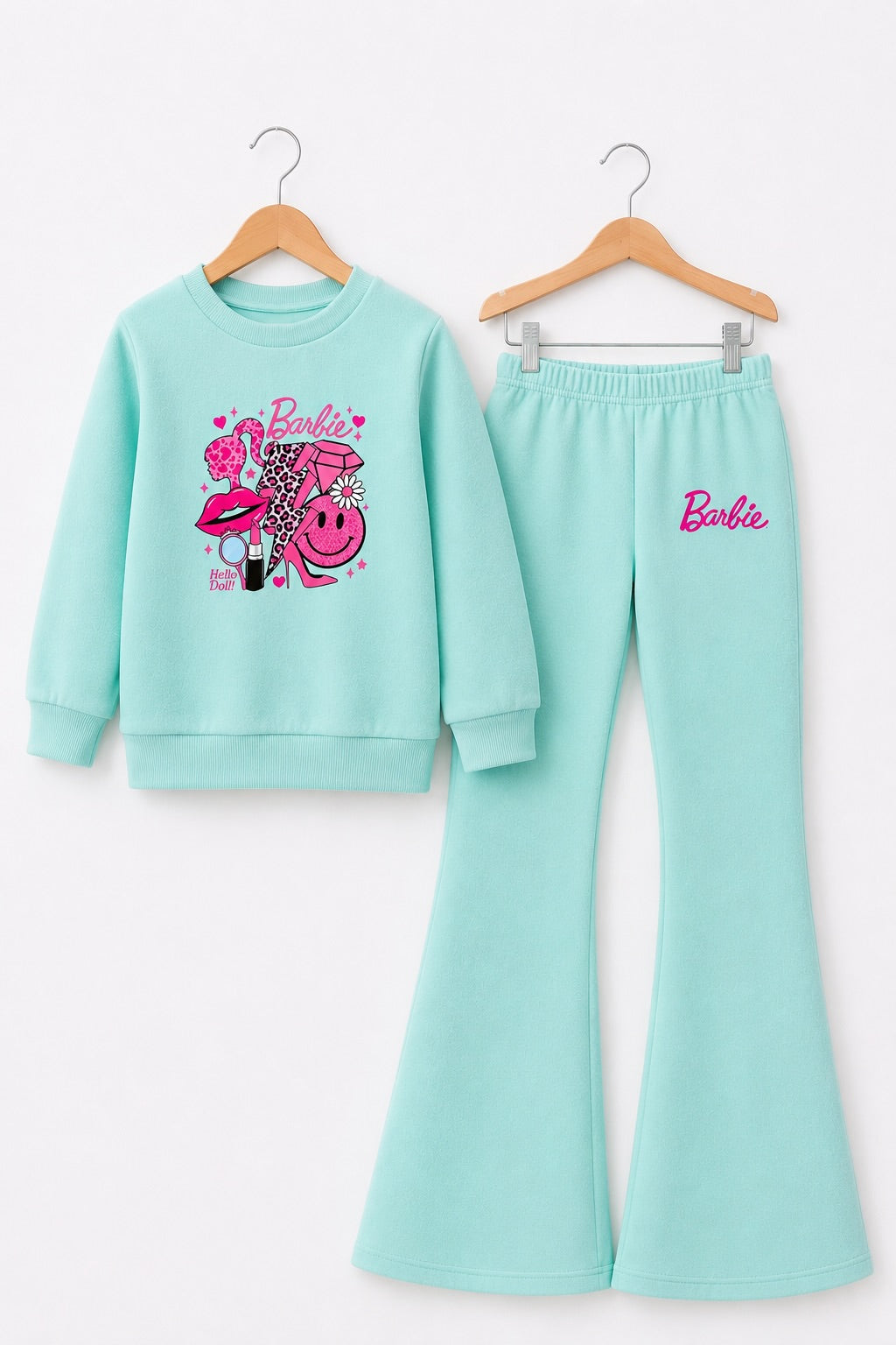MINT BARBIE WIDE LEG FLEECE PAIR