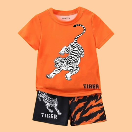 ORANGE TIGER SHORT SET