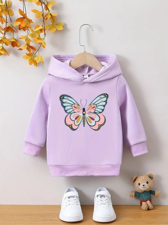 PURPLE BUTTERFLY FLEECE HOODIE