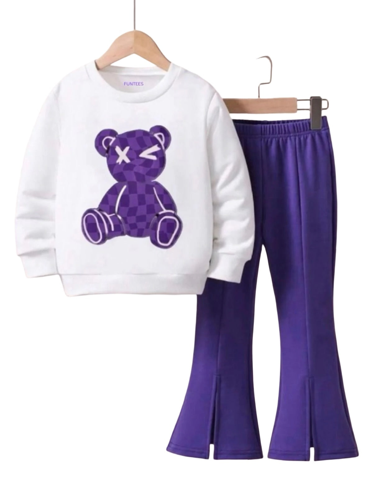 PURPLE TEDDY WIDE LEG FLEECE PAIR