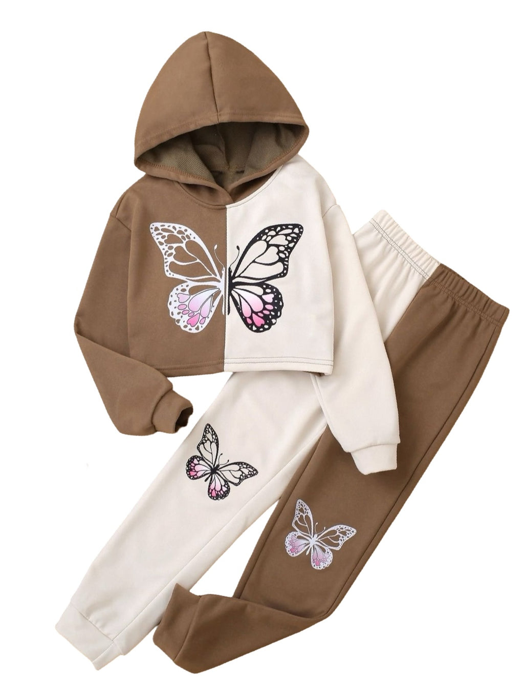 BROWN BUTTERFLY FLEECE PAIR